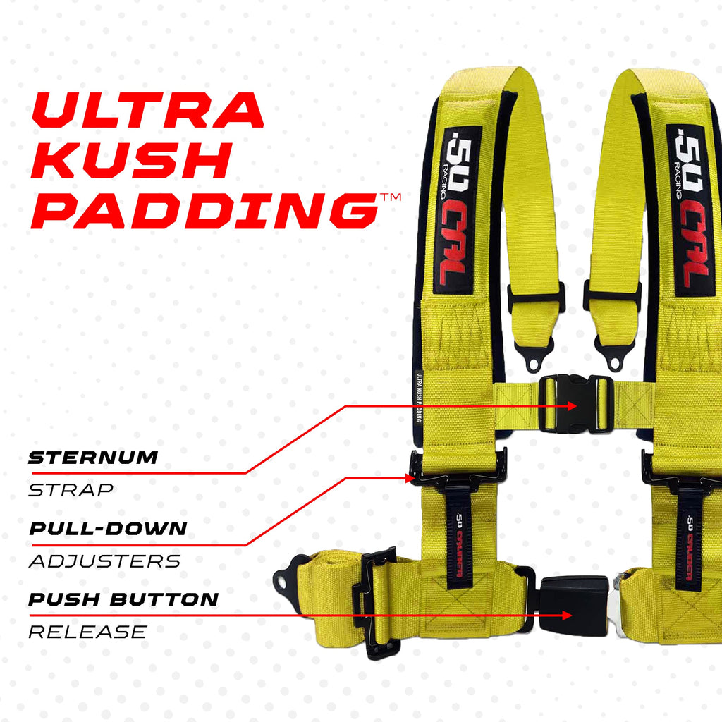 Pro Series 4 point Harness with push button release 2" & 3" available