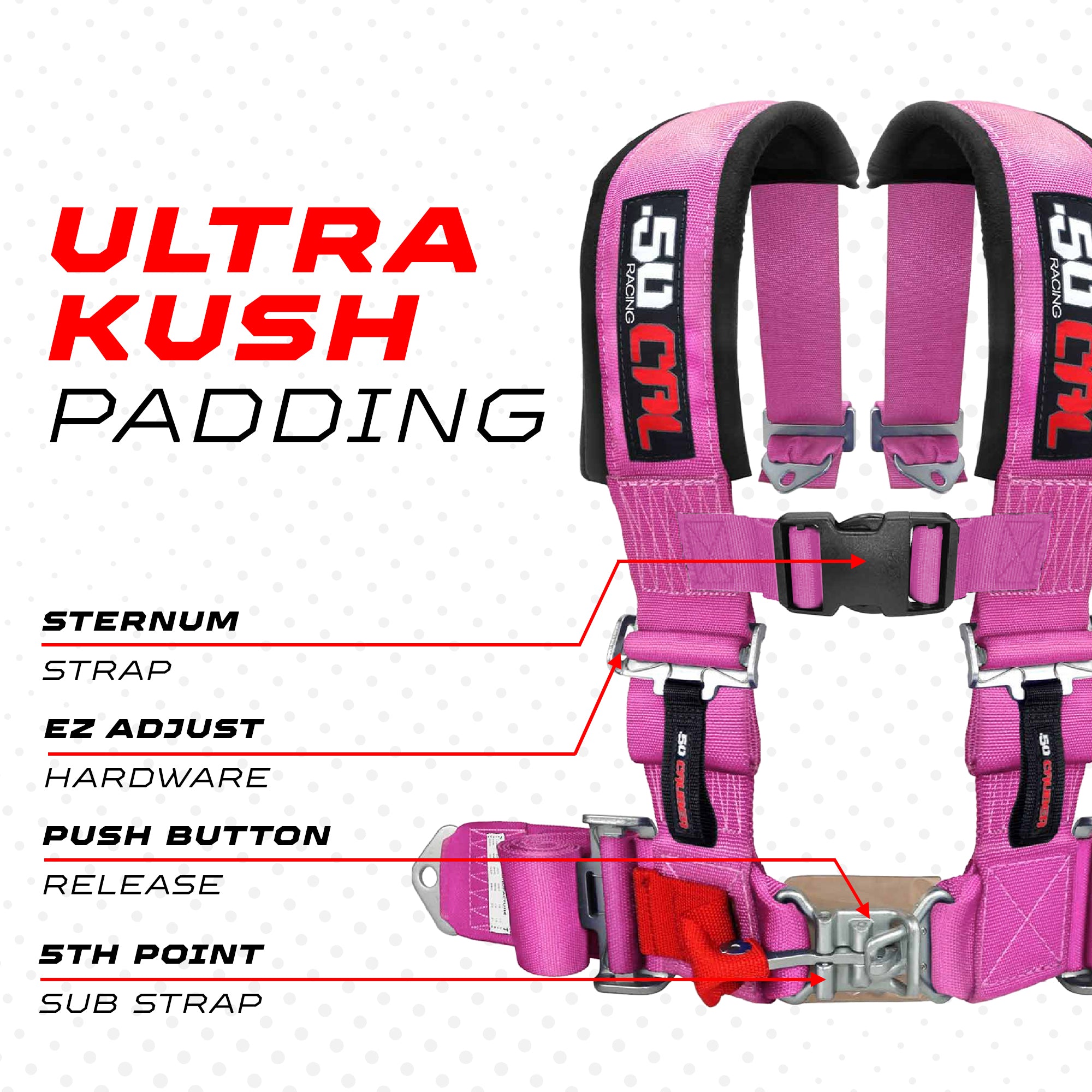 2" 4 Point Racing Harness – Pro Series Race Latch | 50 Caliber Racing