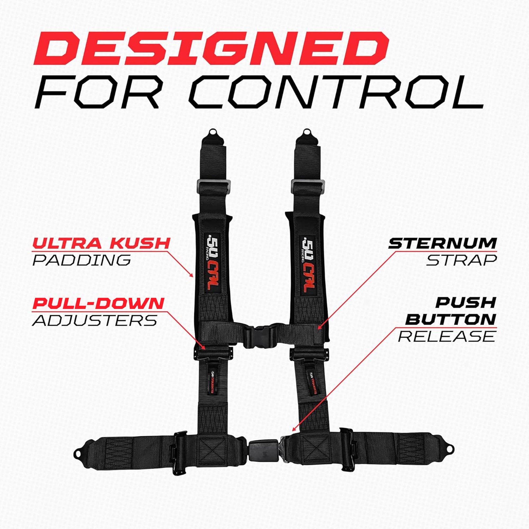 Pro Series 2" & 3" 4 point Harness with push button release