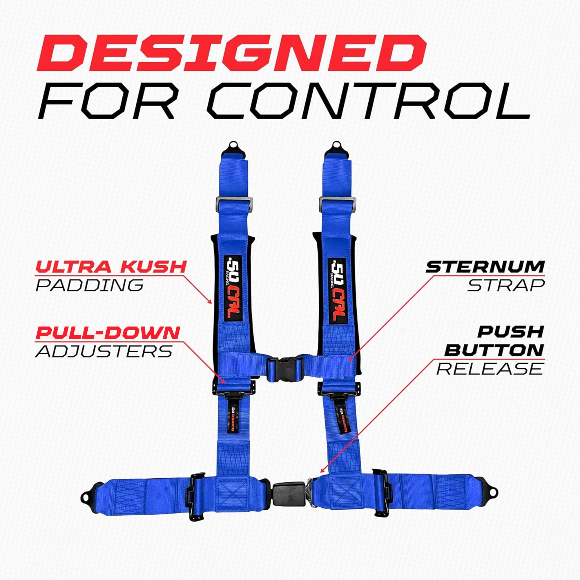 Pro Series 2" & 3" 4 point Harness with push button release