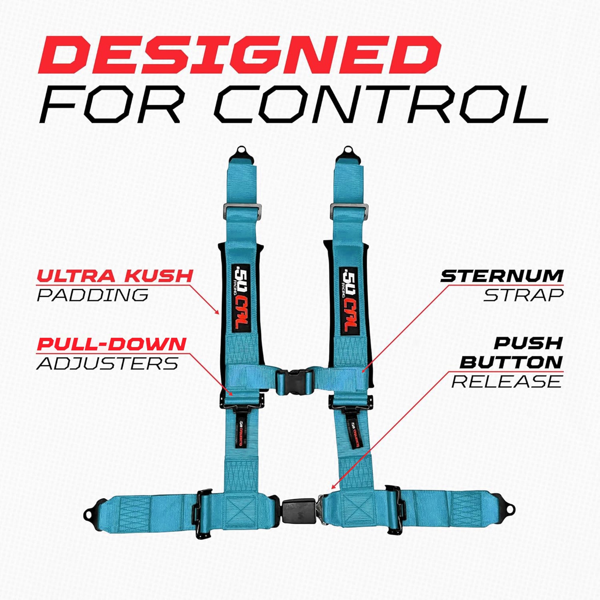 Pro Series 2" & 3" 4 point Harness with push button release