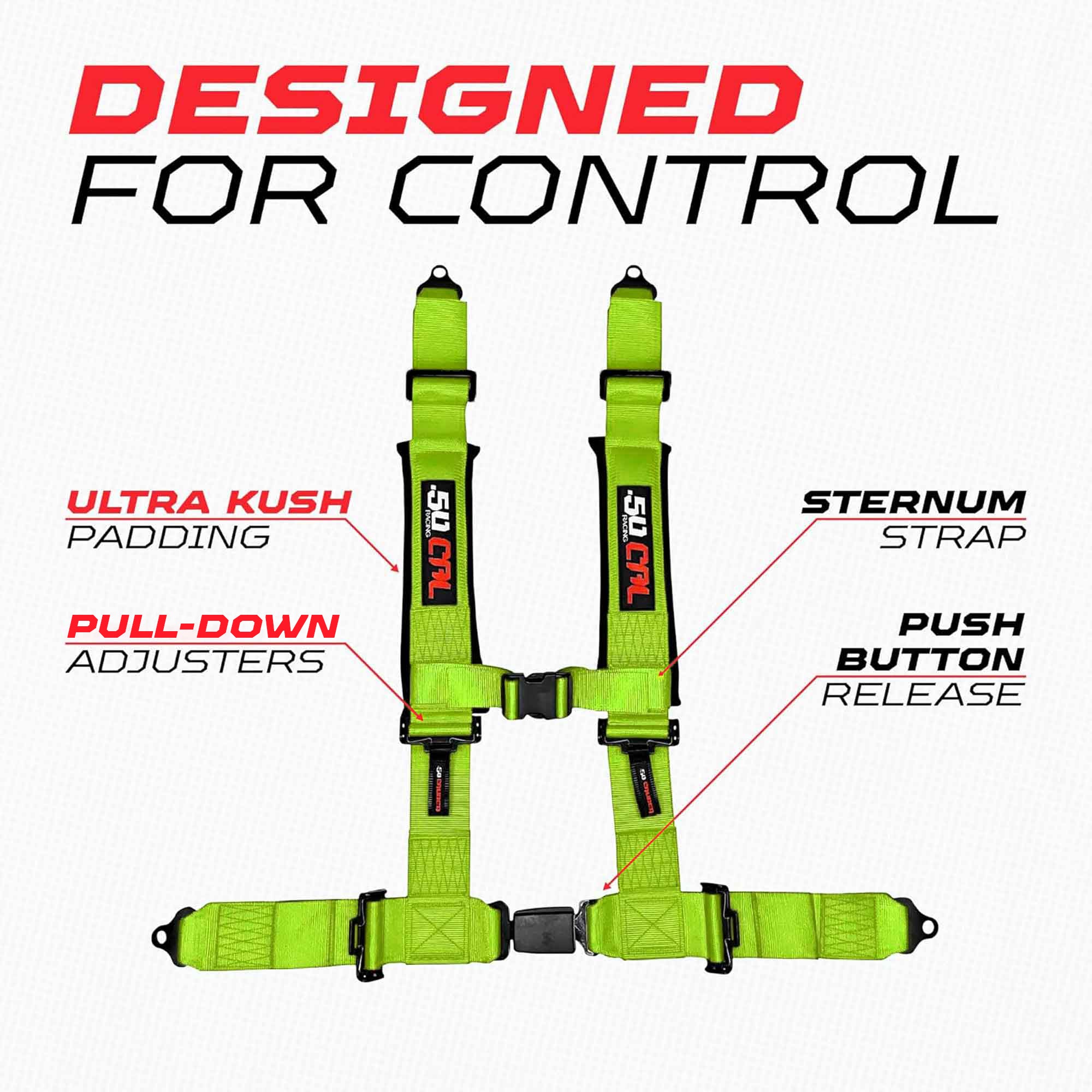 Pro Series 2" & 3" 4 point Harness with push button release