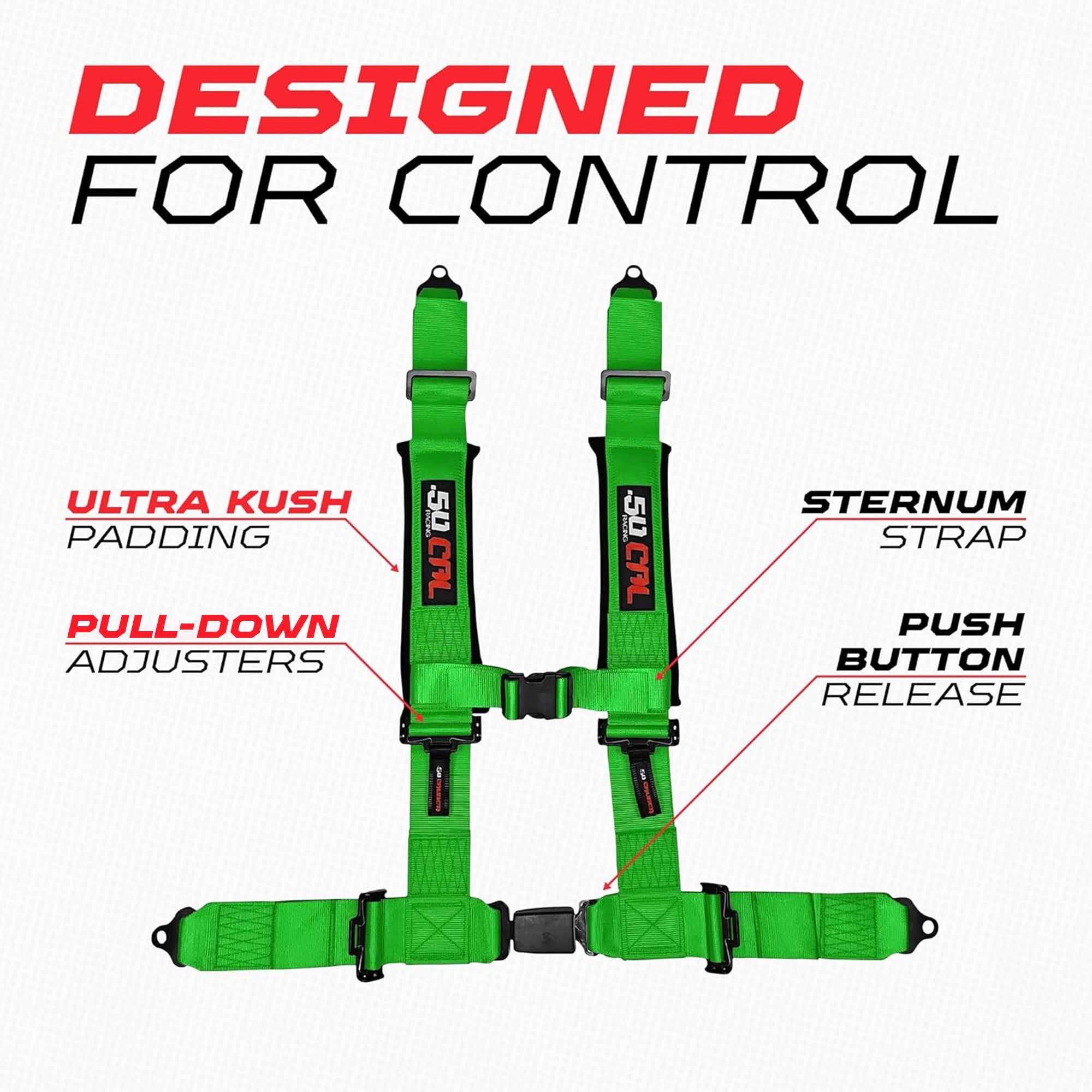 Pro Series 4 point Harness with push button release 2" & 3" available