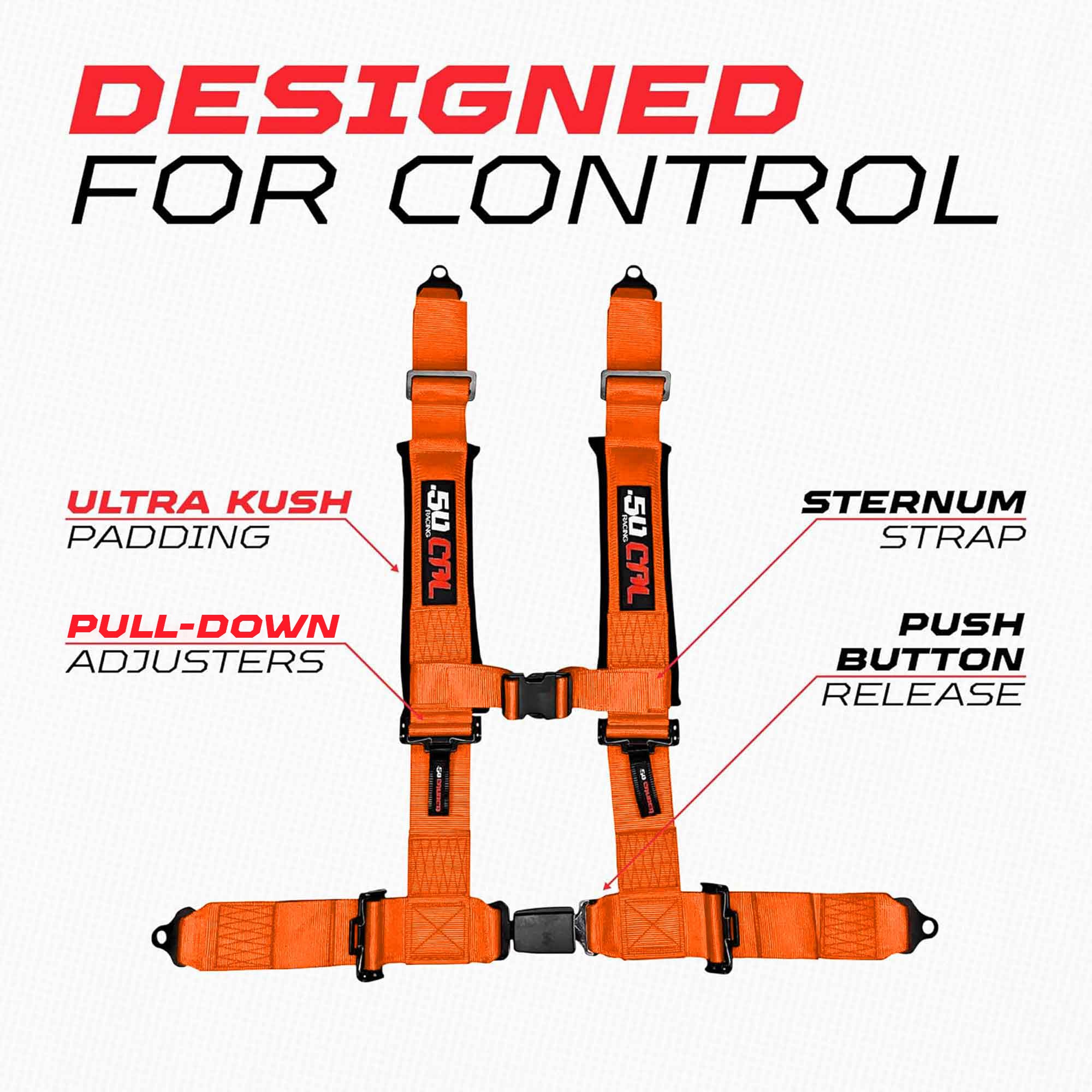 Pro Series 2" & 3" 4 point Harness with push button release