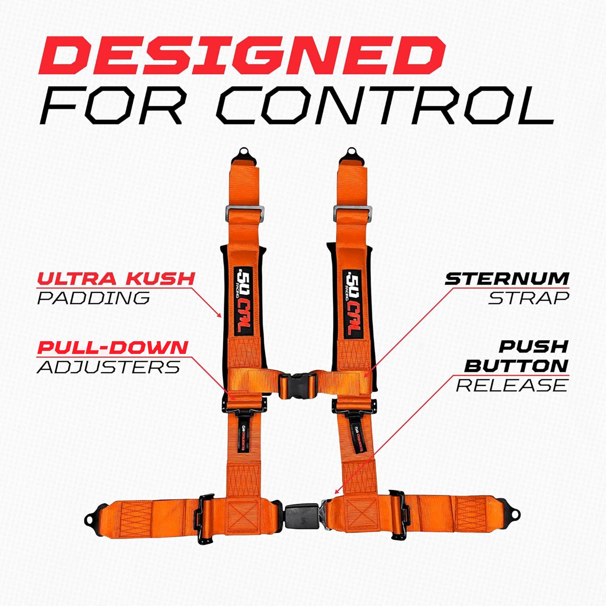 Pro Series 2" & 3" 4 point Harness with push button release