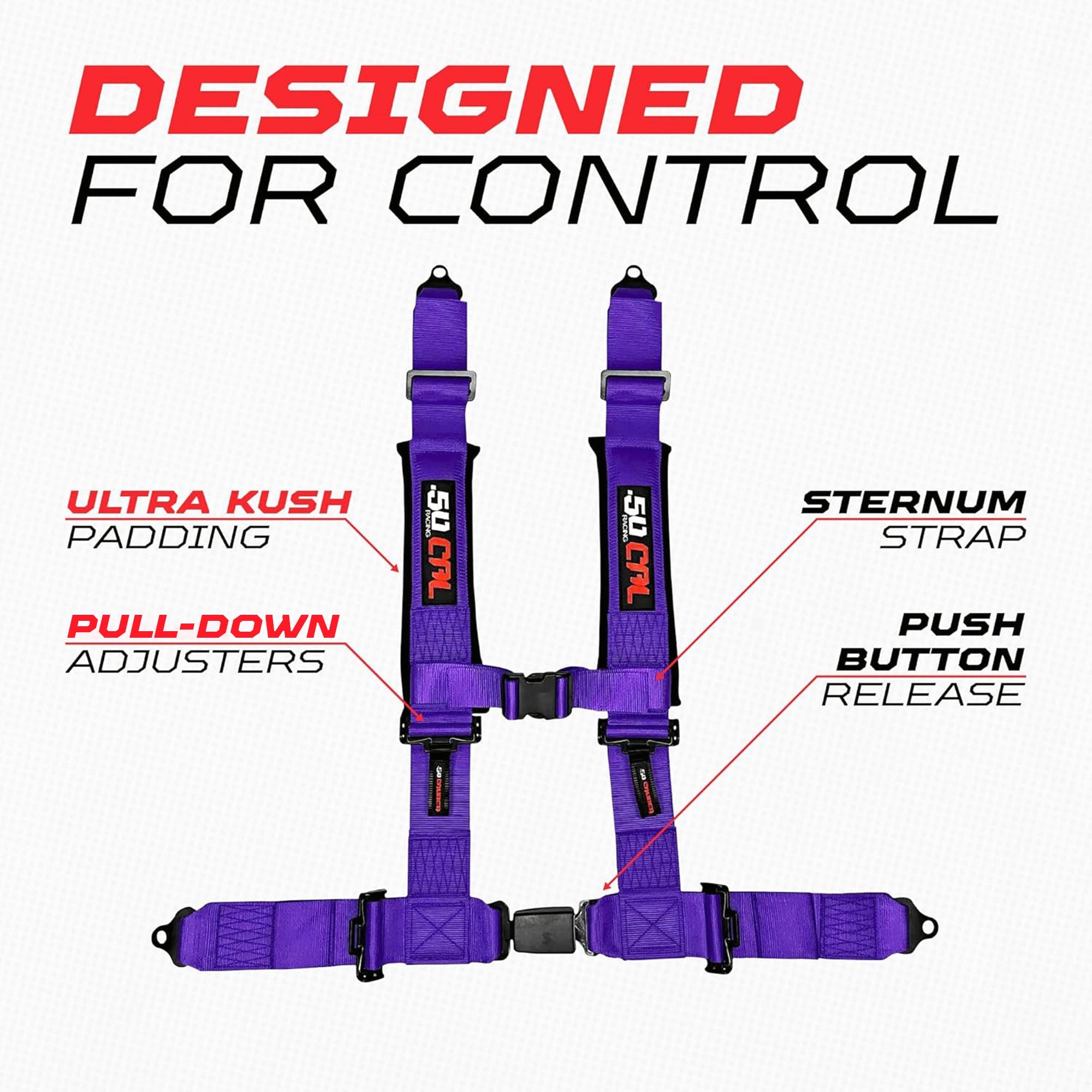 Pro Series 2" & 3" 4 point Harness with push button release
