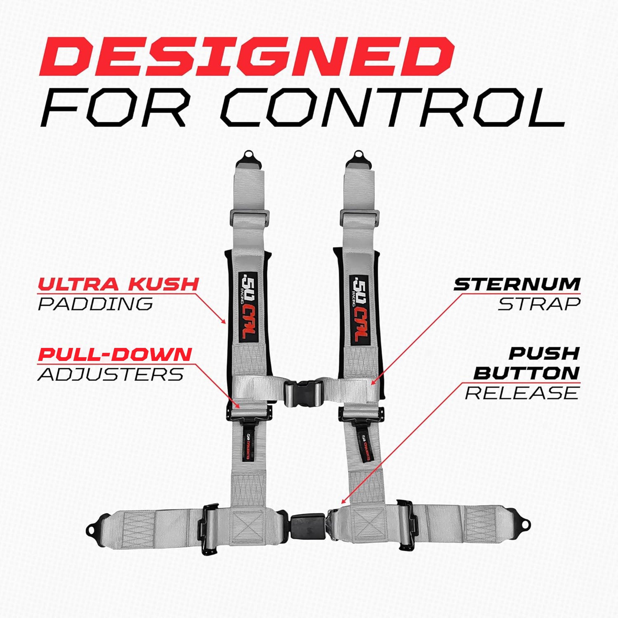 Pro Series 2" & 3" 4 point Harness with push button release
