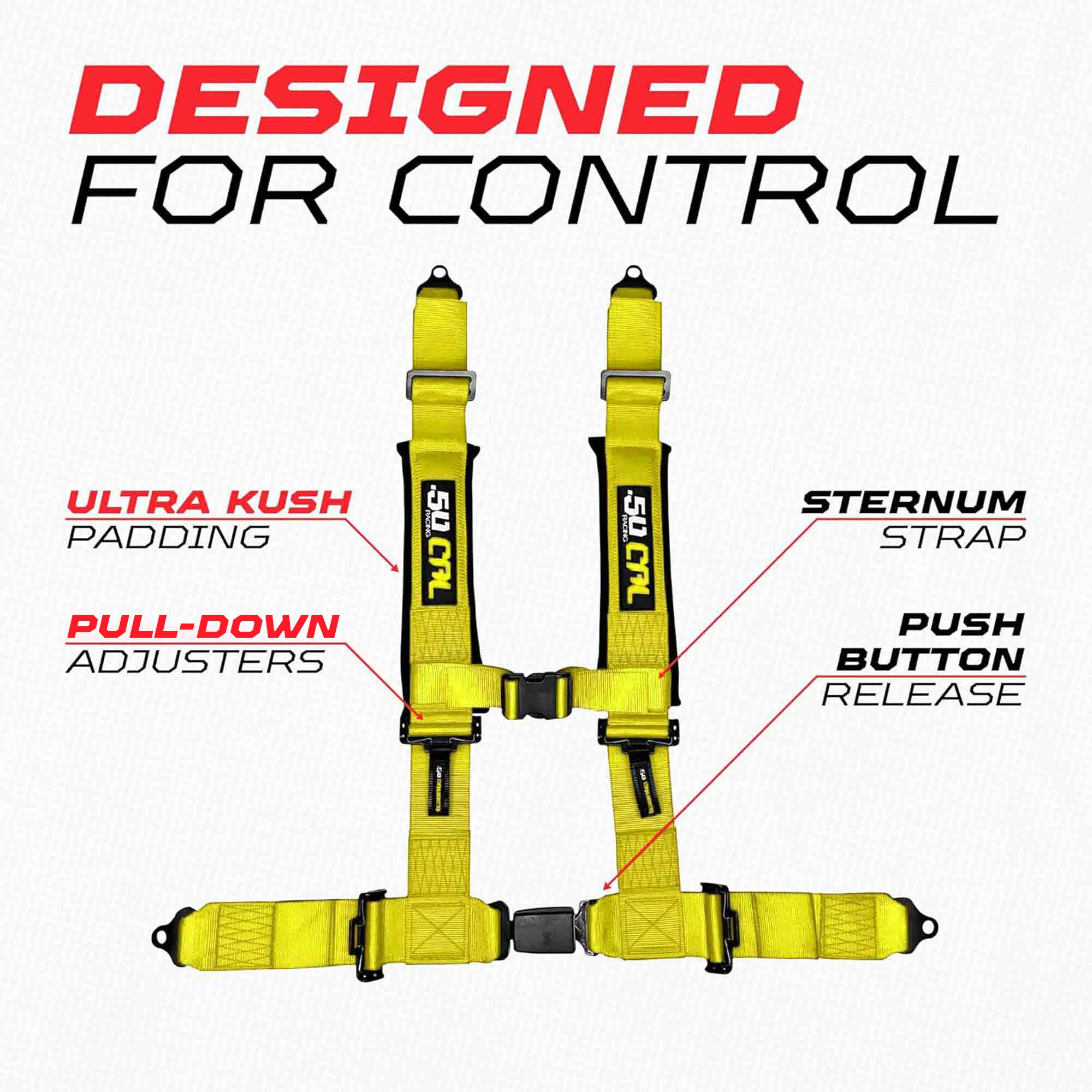 Pro Series 2" & 3" 4 point Harness with push button release
