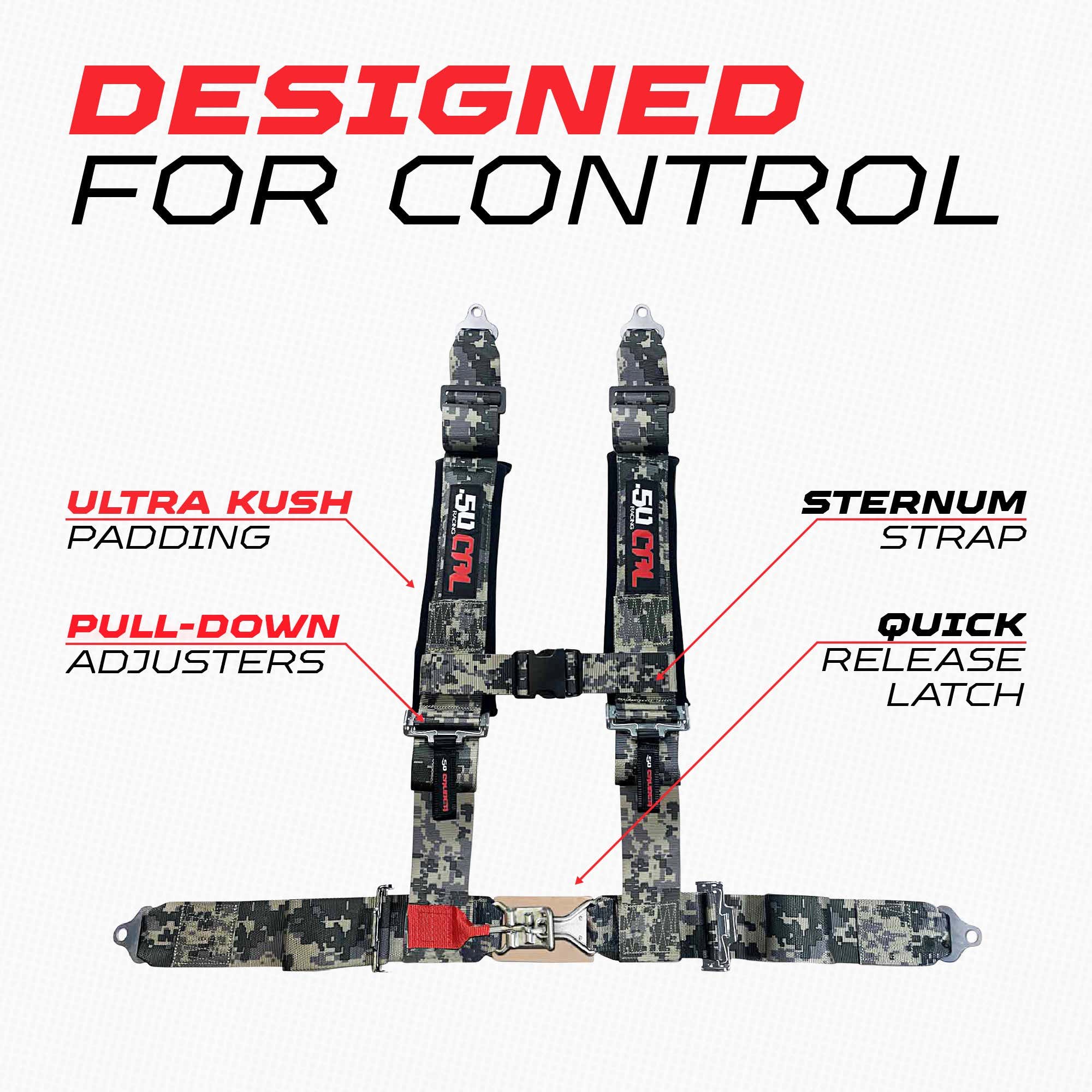 Pro Series 3" 4 point Harness Seat Belt 50 Caliber Racing
