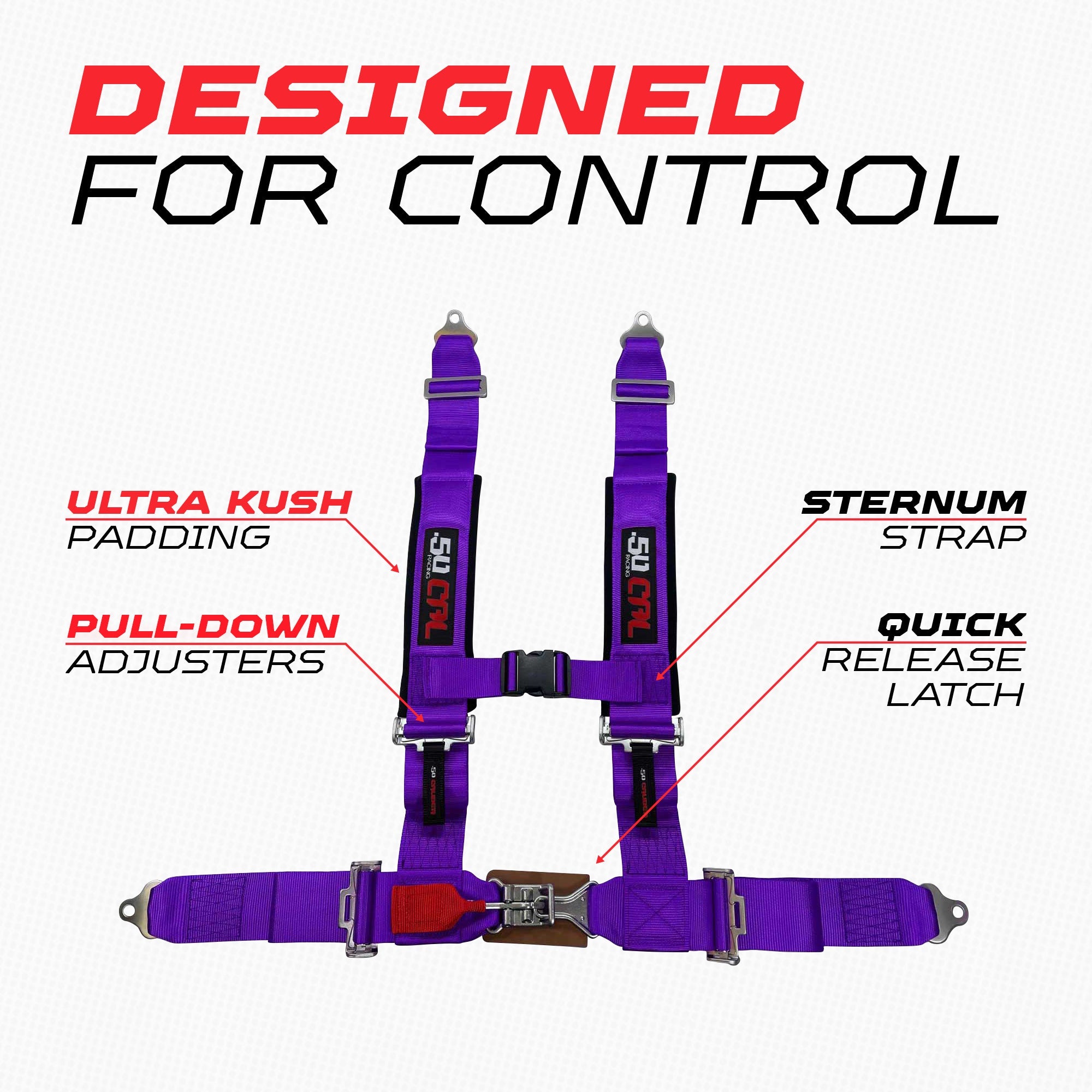 Pro Series 3" 4 point Harness Seat Belt 50 Caliber Racing