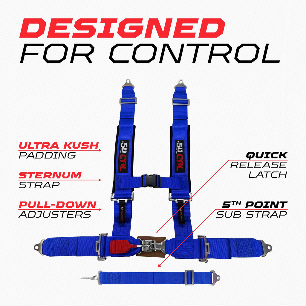 3" 5 Point Racing Harness – Pro Series Race Latch | 50 Caliber Racing