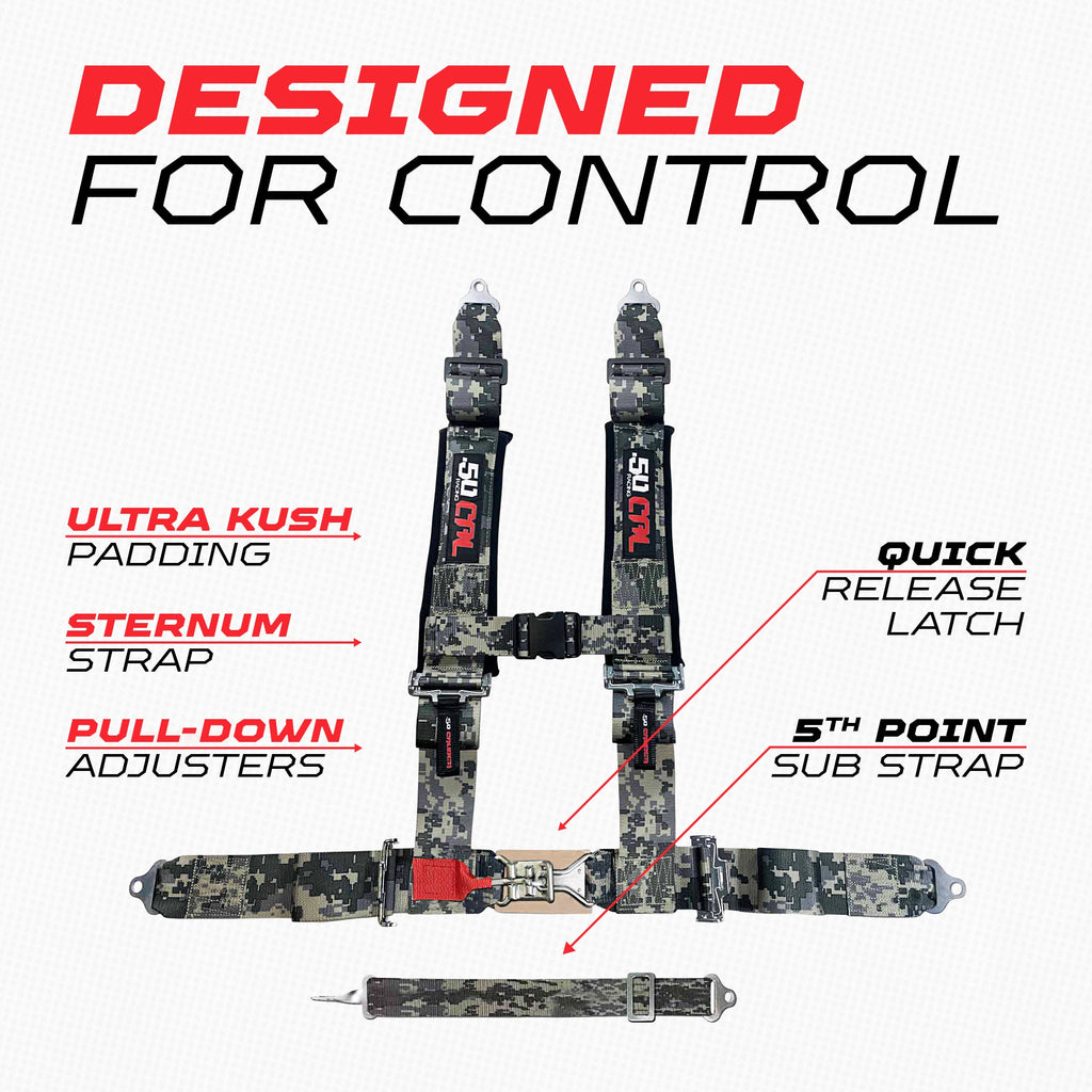 2" 5 Point Racing Harness – Pro Series Race Latch | 50 Caliber Racing