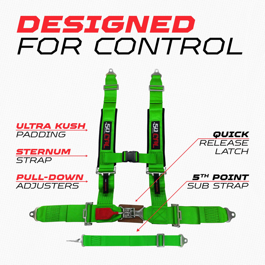 3" 5 Point Racing Harness – Pro Series Race Latch | 50 Caliber Racing