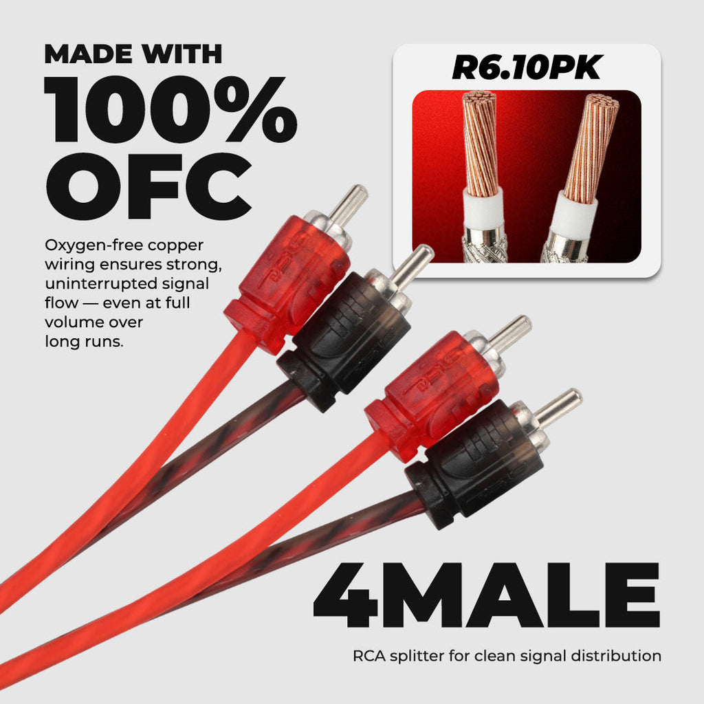 Level 2 RCA 100% Copper OFC 6 Feet - Pack 10 pieces