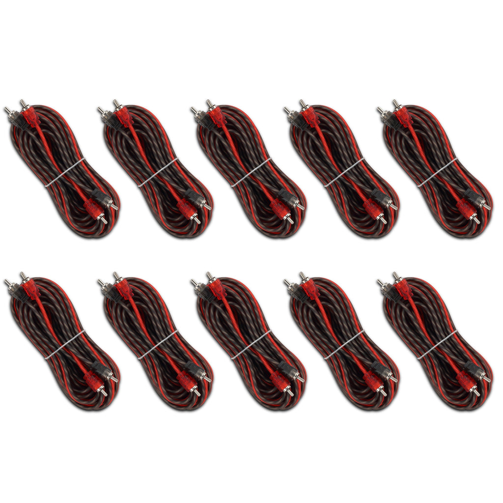 20 ft Ultra Flex 100% OFC RCA Cable Wire – 10-Pack