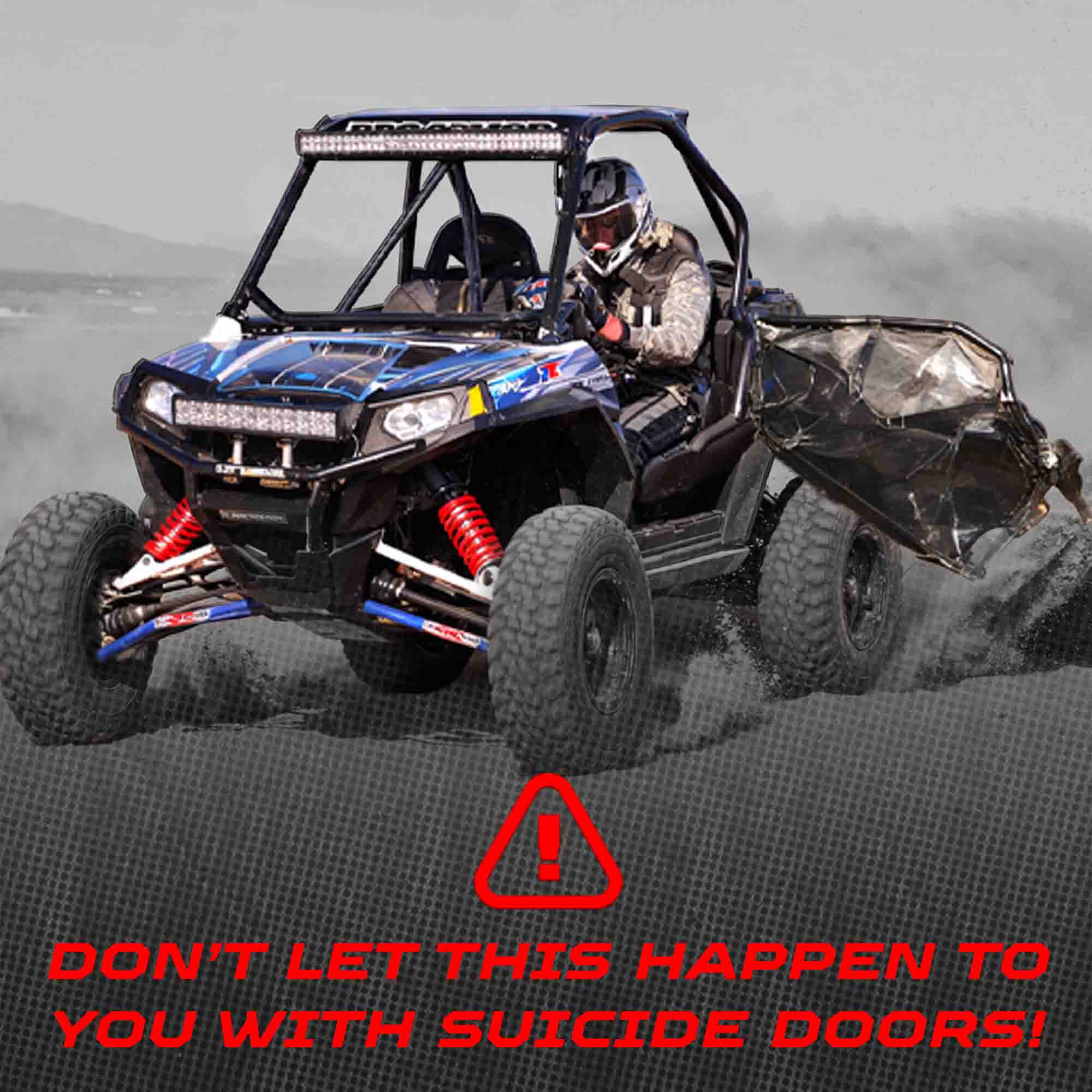 50 Cal RZR Doors White on Black
