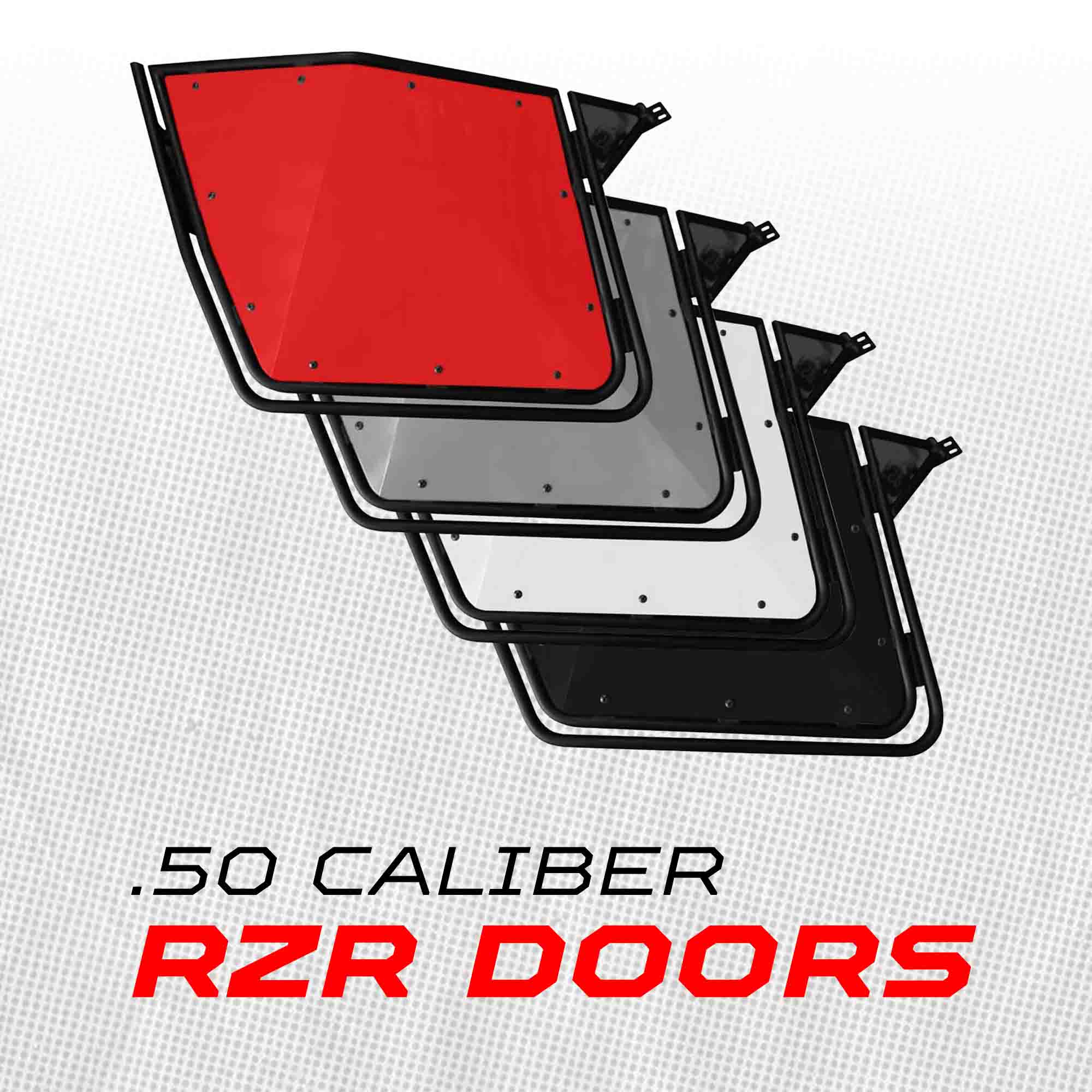 50 Cal RZR Doors White on Black