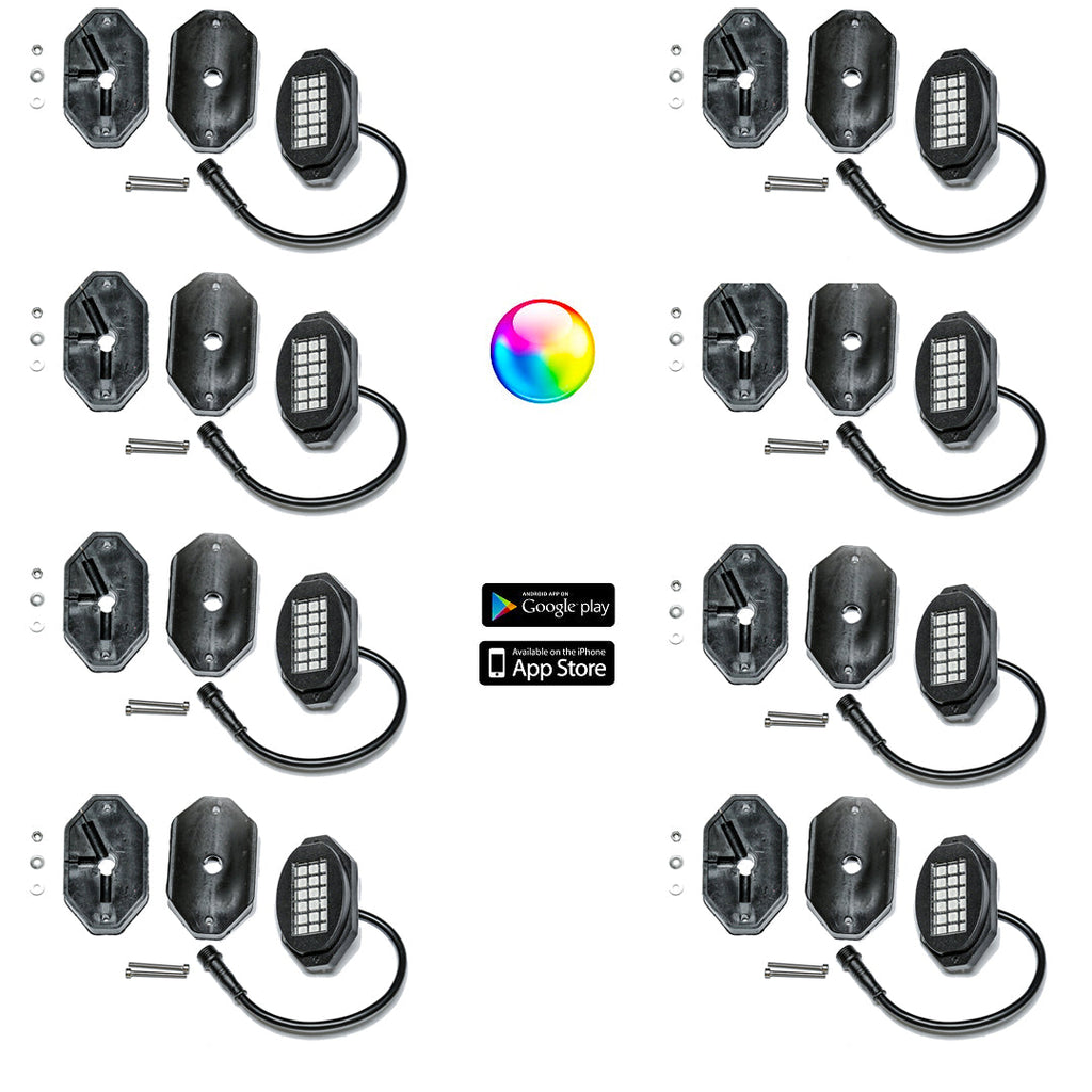 187 Style Rock Lights w/ Control Harness