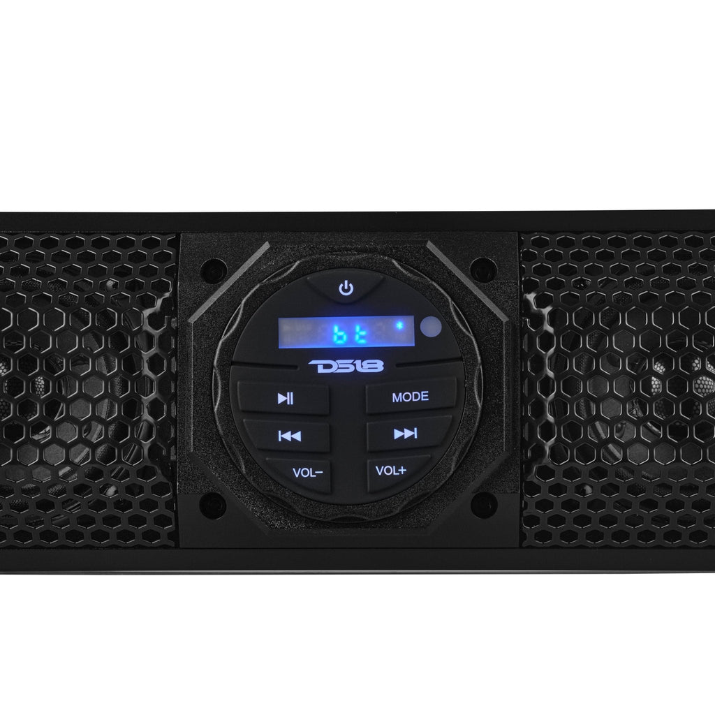 37" Marine Sound Bar Speaker System, 10 Speakers 1200 Watts, Bluetooth® v5.0, Rotating Control Panel