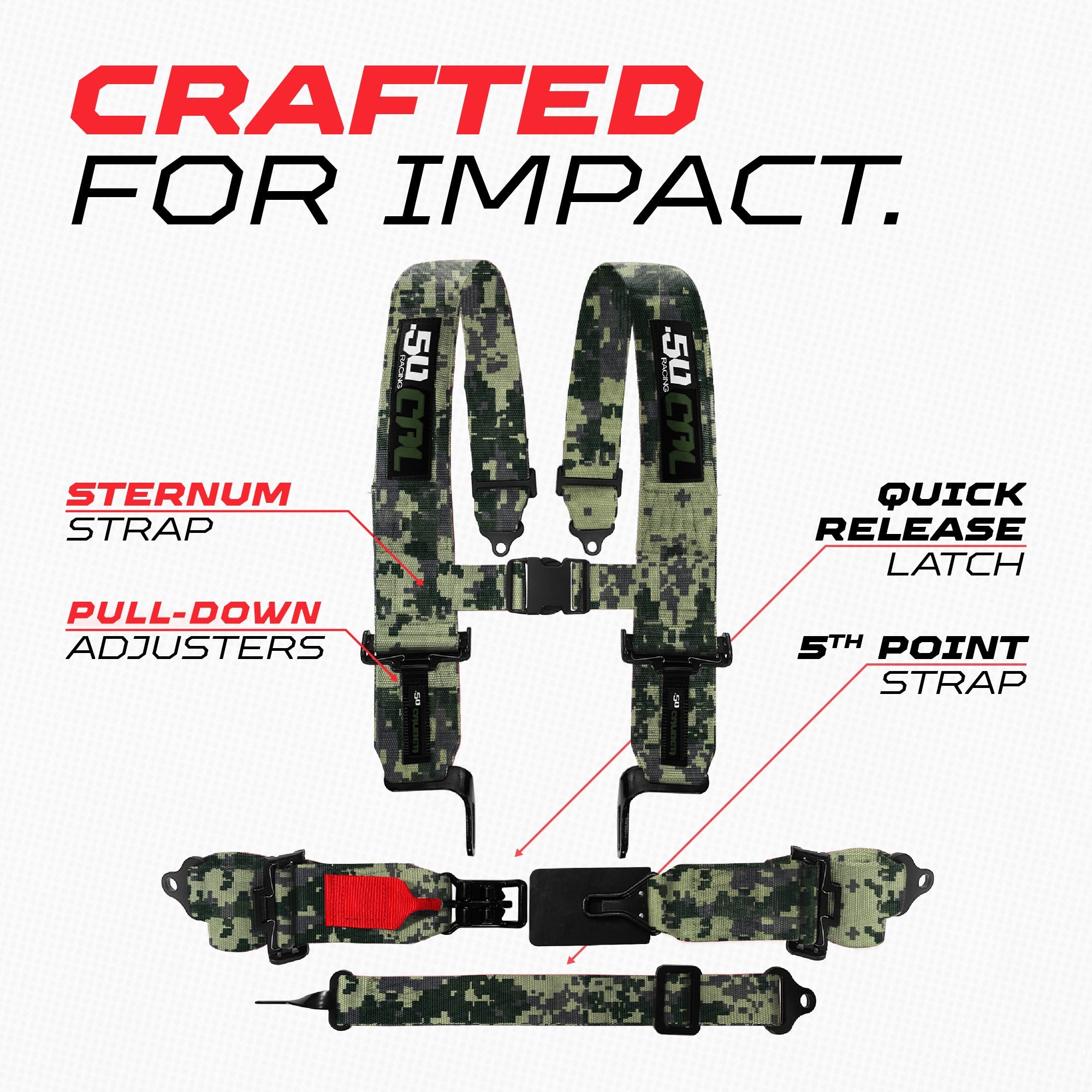SFI Approved 2" and  3" 5 point Harness, Racing Harness