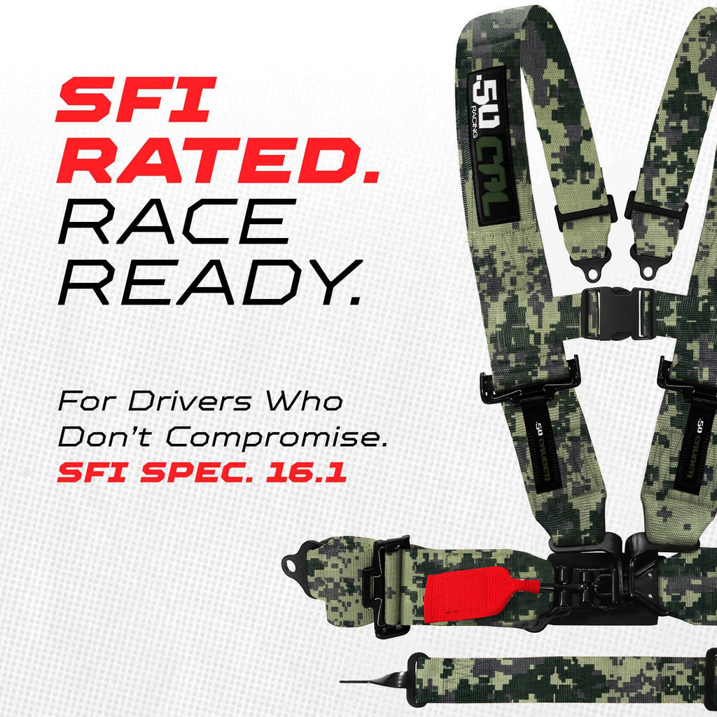 SFI Approved 2" and  3" 5 point Harness, Racing Harness