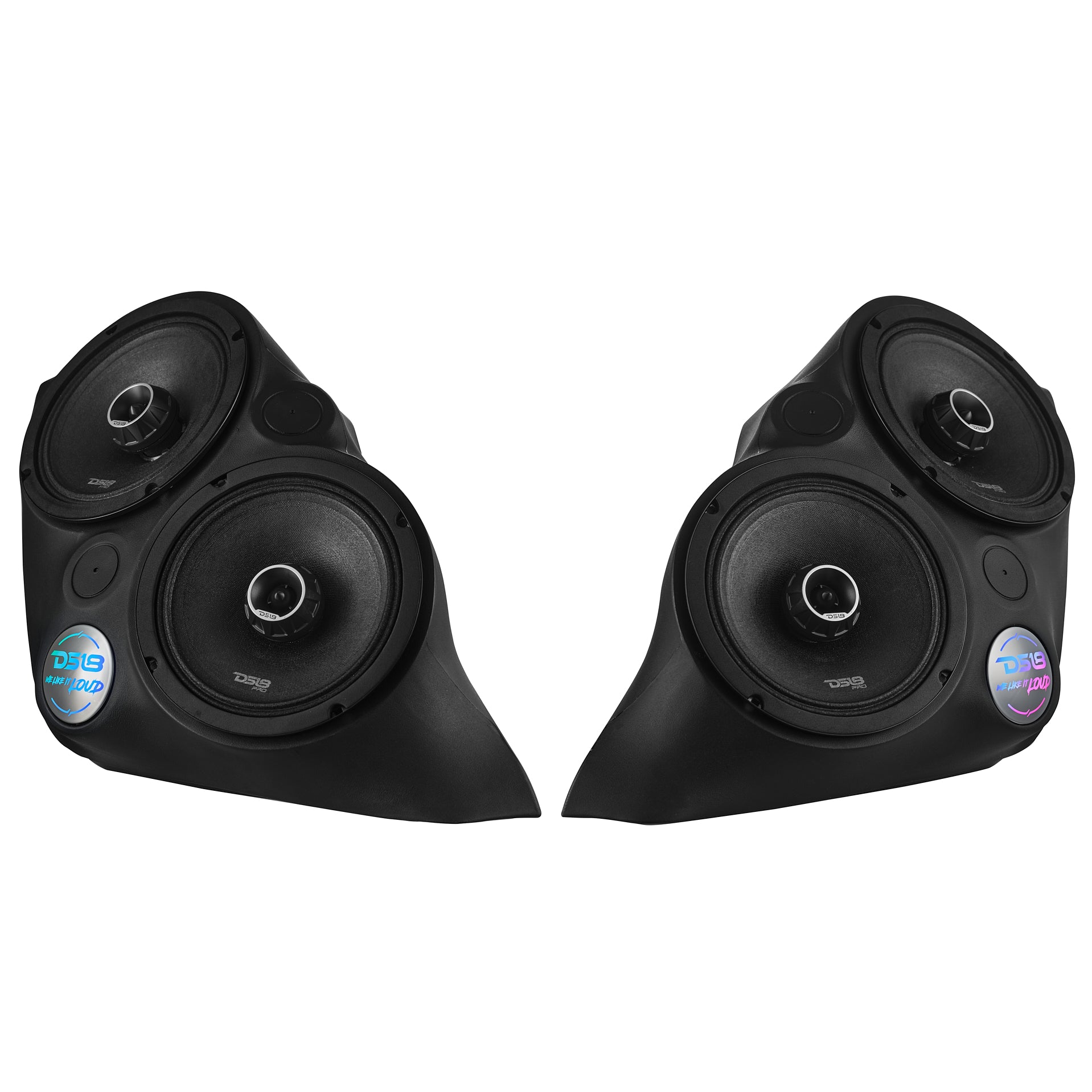 Polaris Slingshot Front Fender Dual 8" Speaker Pods With Digital LED Lighting
