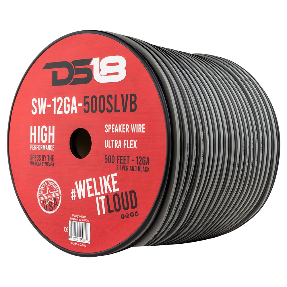 12-GA Speaker Wire 500 Feet -Silver and Black