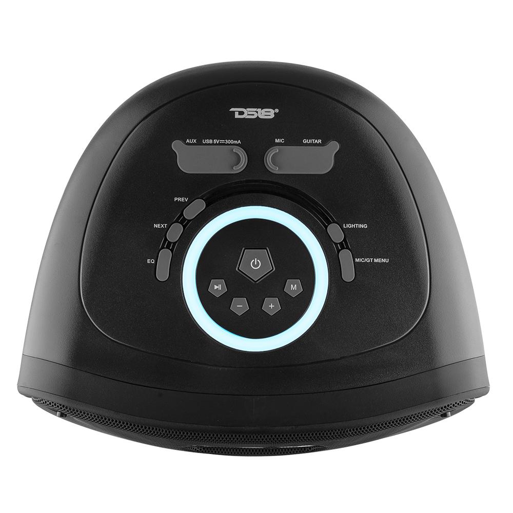 TLV 6.5" Amplified With Battery Self Powered Party Speaker With RGB LED Lights Bluetooth and TWS 200 Watts