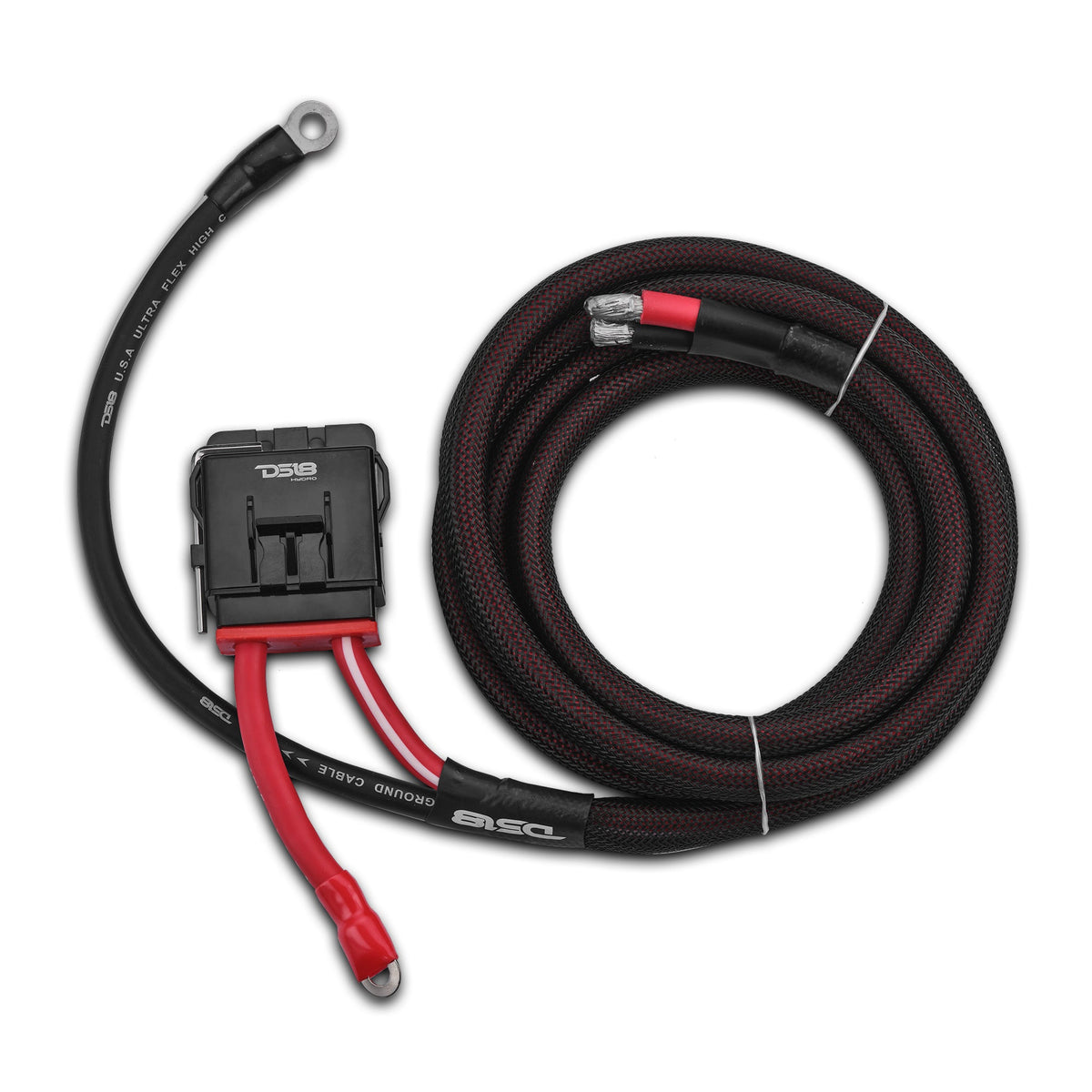 UTV 4-Gauge Power Harness Kit – 8ft Power & Ground Cables with Water-Resistant Fuse Holder for 2-Door UTVs