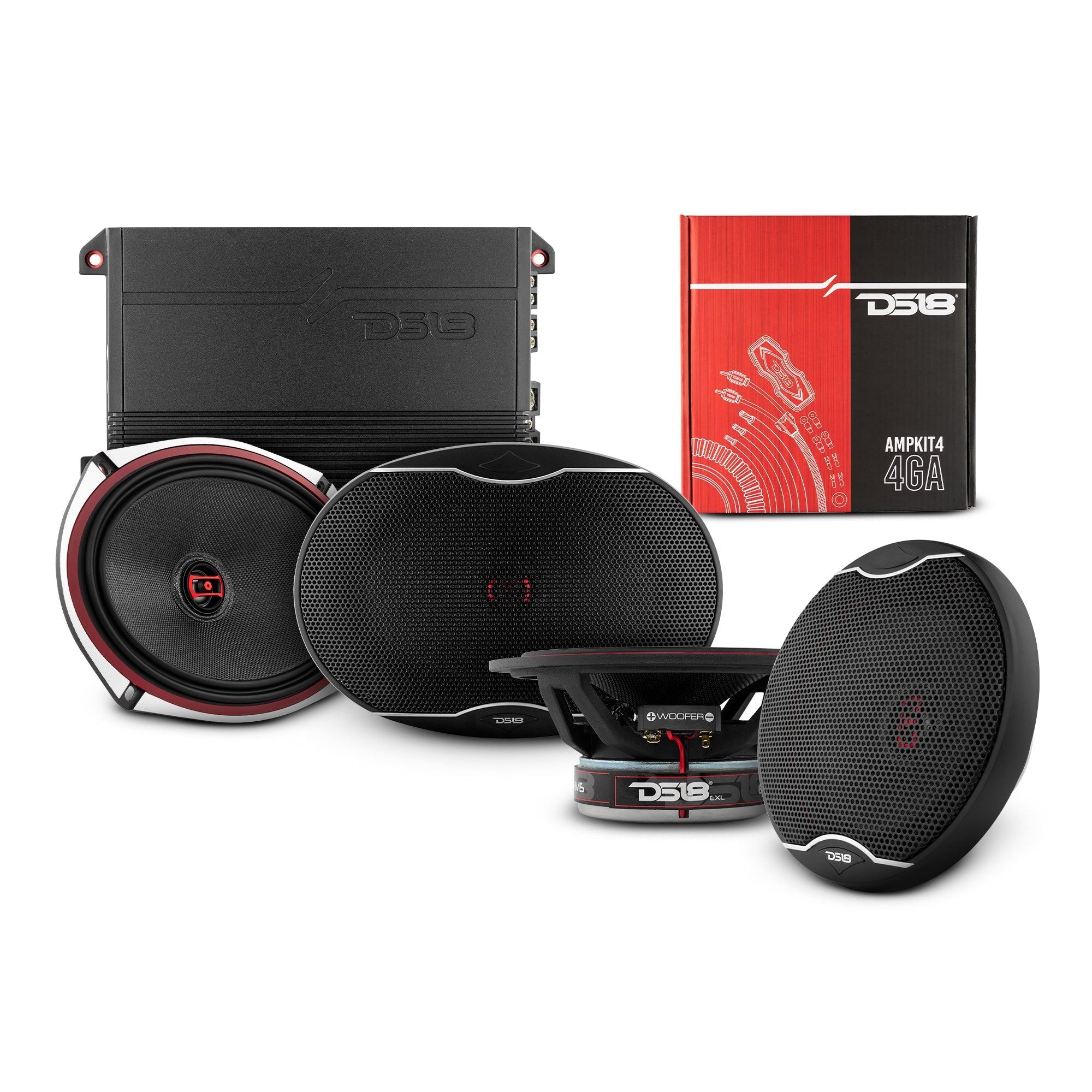 DS18 2016-2021 Chevy Silverado 1500 LD Front and Back Doors Speakers Better Upgrade/Replacement Package 1800 Watts