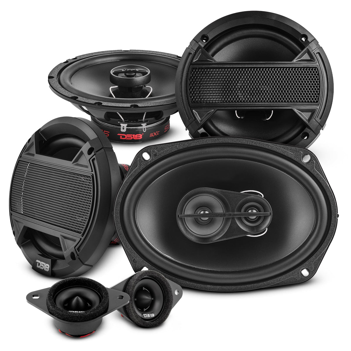 DS18 2005-2021 Toyota Tacoma Double and Access Cab Front and Back Doors Speakers Good Upgrade/Replacement Package