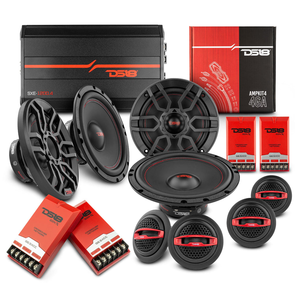 DS18 2009-2014 Acura TL Front and Back Doors Speakers Good Upgrade/Replacement Package 900 Watts