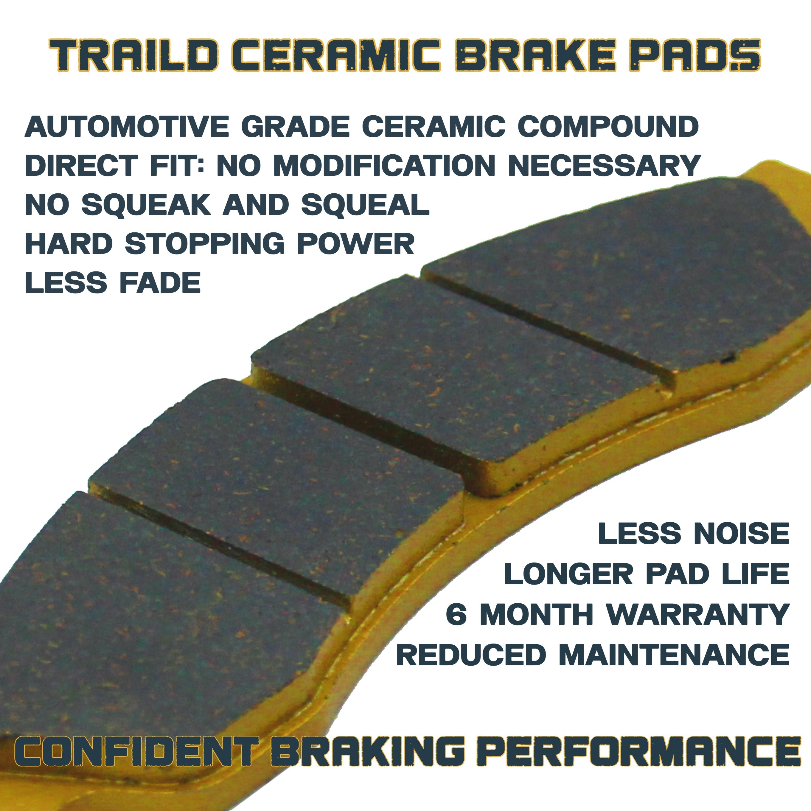 Polaris Ranger 1000/XP 1000/Crew 1000/Crew XP 1000/Crew SP 570/Kinetic 2018-2026 Ceramic Brake Pad Set