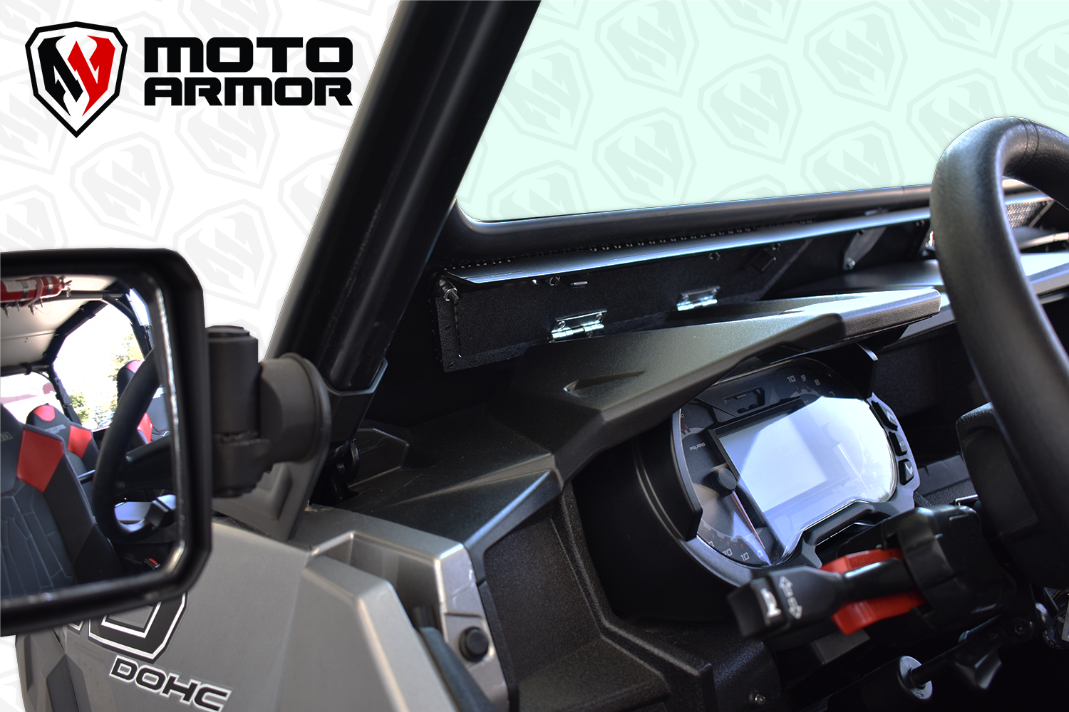 Vented Full Glass Windshield for Polaris General Black
