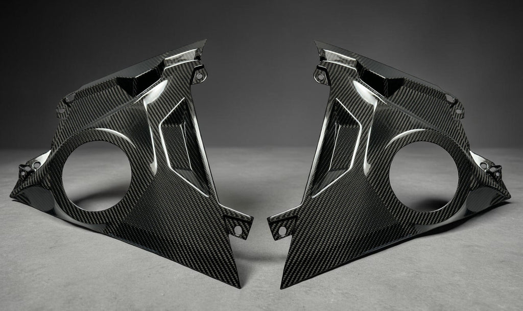 CAN AM MAVERICK R CARBON FIBER DASH SPEAKER PANELS / 6.5" SPEAKER CUTOUTS