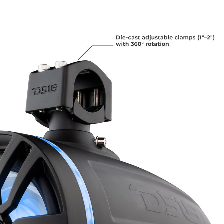 NXL 8" Marine Water Resistant Wakeboard Tower Speakers with Integrated RGB LED Lights 375 Watts