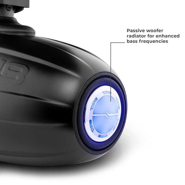 NXL 6.5" Neodymium Marine and Powersports Towers with Built-in Passive Radiator, 1" Driver and LED RGB Lights 150 Watts Rms